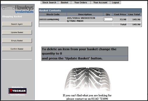 B2B tyre software - Click image to enlarge