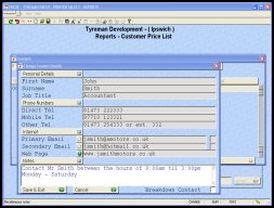 Contacts information screen shot - click to expand